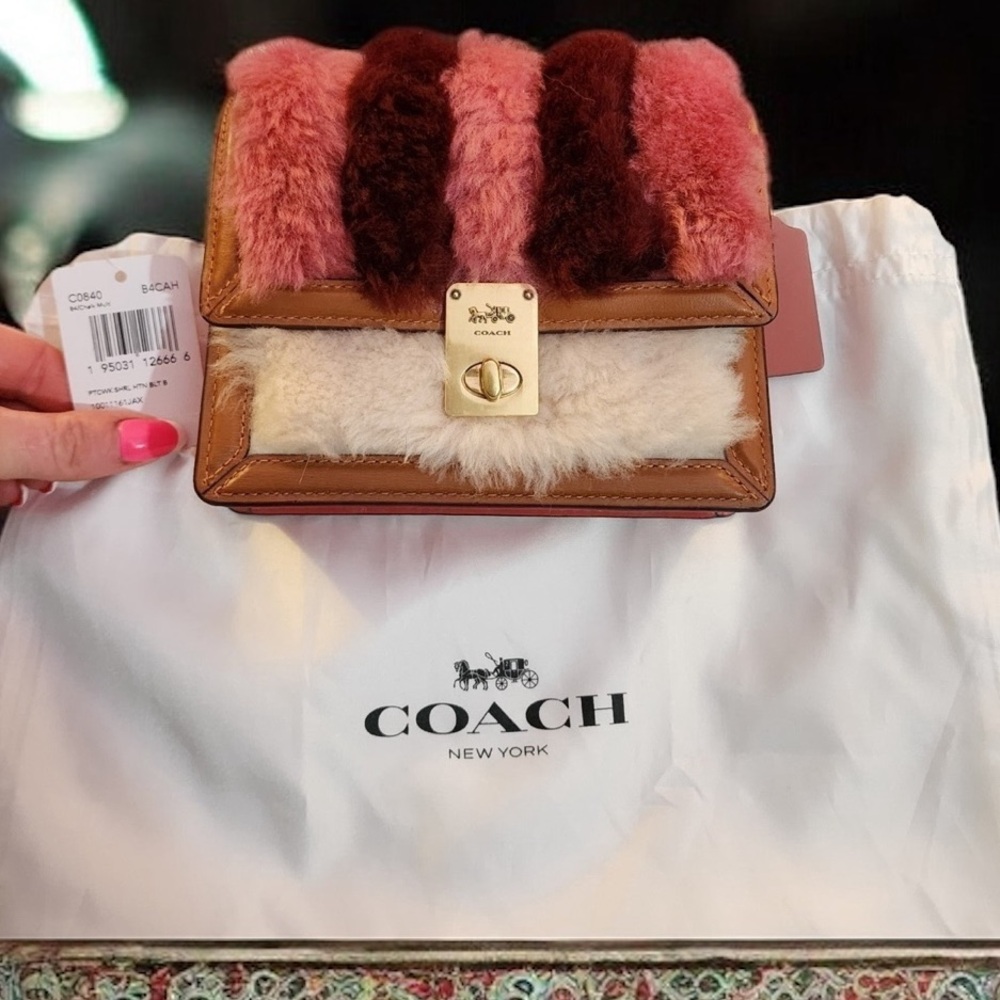 NWT Coach HUTTON Women's Leather Multicolor Accent Crossbody Belt Mini Bag